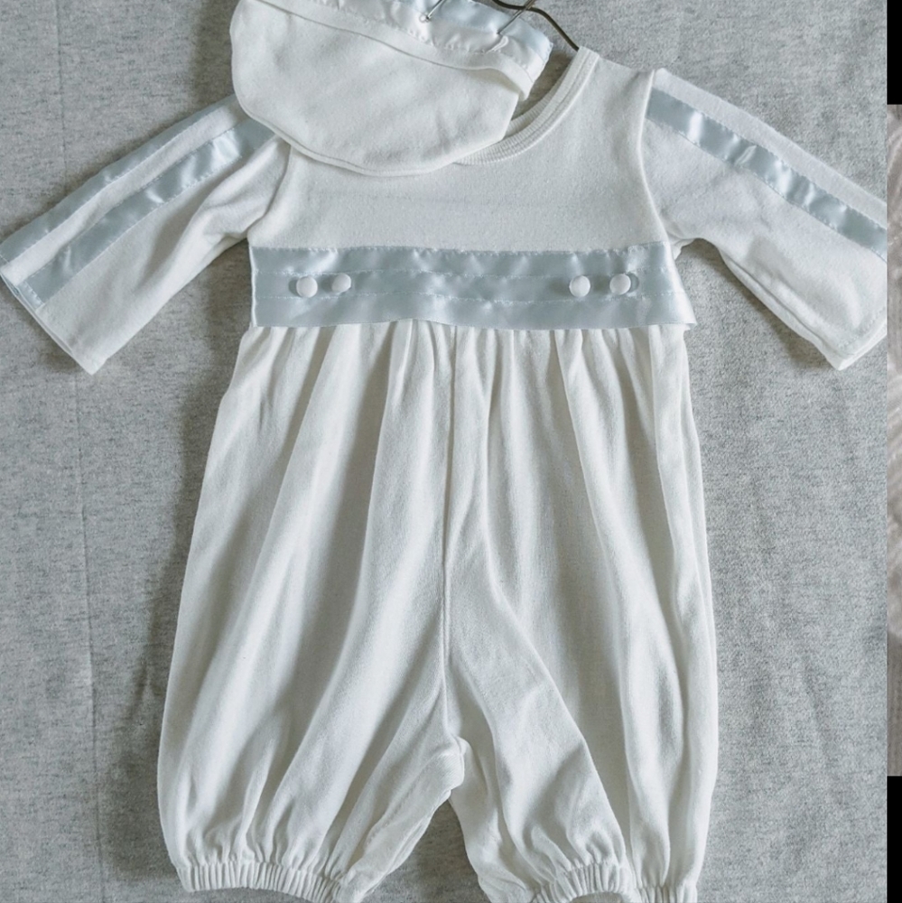 BeBe Gabriel Baptism or christening change into outfit